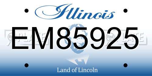 EM85925 Illinois License Plate