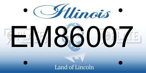 EM86007 Illinois License Plate