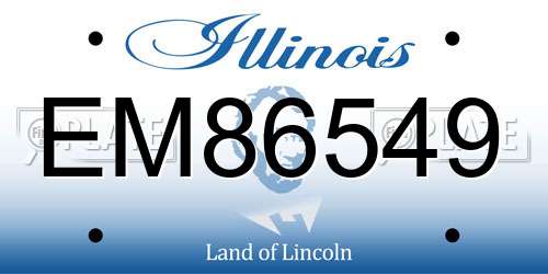 EM86549 Illinois License Plate