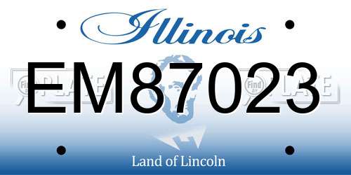 EM87023 Illinois License Plate