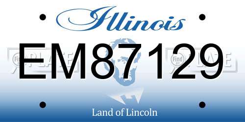 EM87129 Illinois License Plate