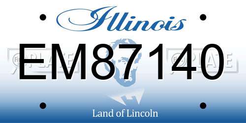 EM87140 Illinois License Plate