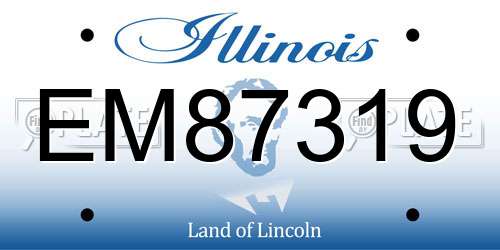 EM87319 Illinois License Plate