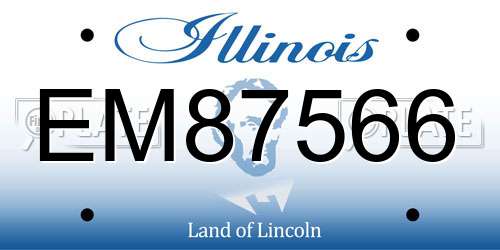 EM87566 Illinois License Plate