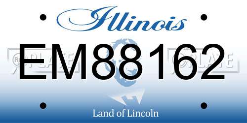 EM88162 Illinois License Plate