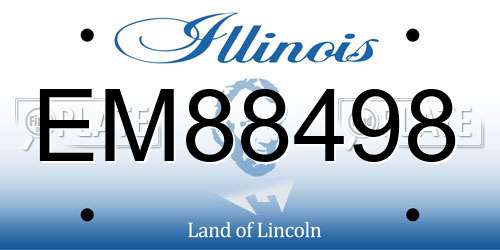 EM88498 Illinois License Plate
