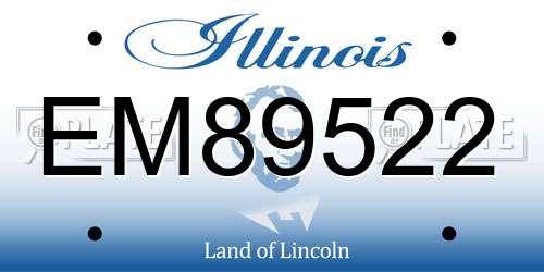 EM89522 Illinois License Plate