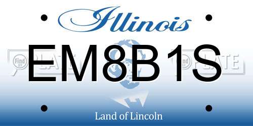 EM8B1S Illinois License Plate