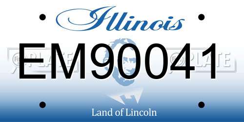 EM90041 Illinois License Plate