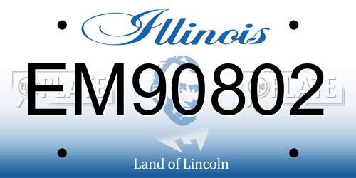 EM90802 Illinois License Plate