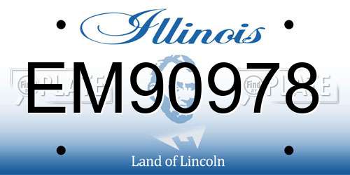 EM90978 Illinois License Plate