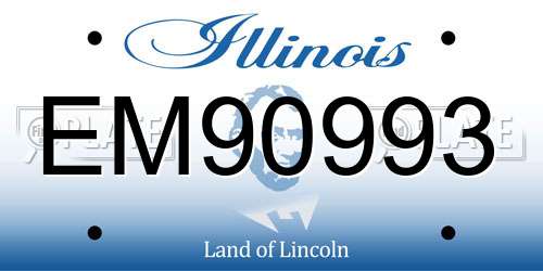 EM90993 Illinois License Plate