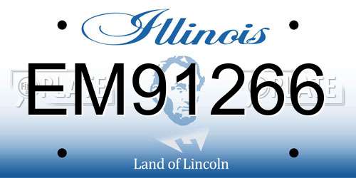 EM91266 Illinois License Plate