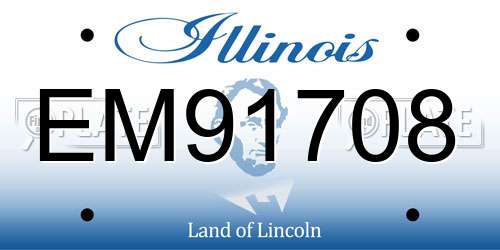 EM91708 Illinois License Plate