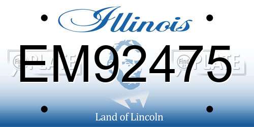 EM92475 Illinois License Plate
