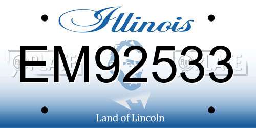 EM92533 Illinois License Plate