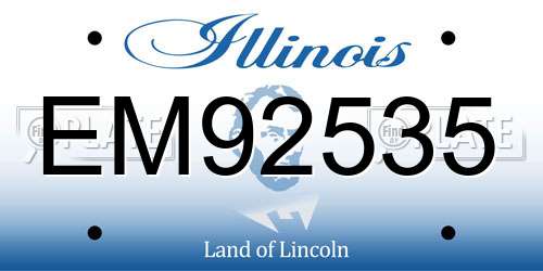 EM92535 Illinois License Plate