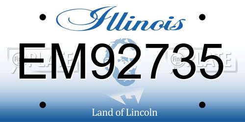 EM92735 Illinois License Plate