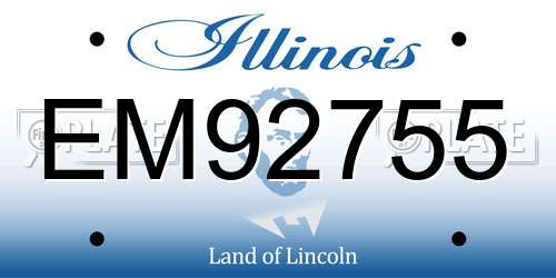 EM92755 Illinois License Plate