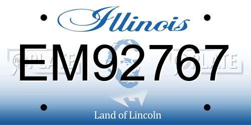 EM92767 Illinois License Plate