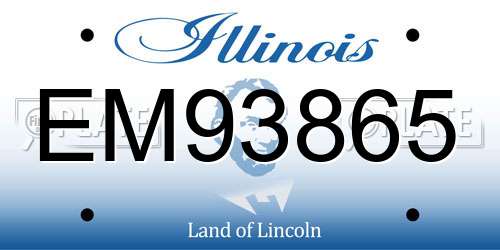 EM93865 Illinois License Plate