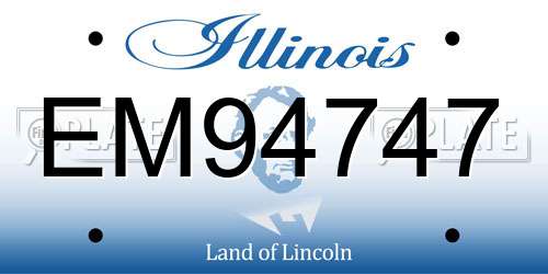 EM94747 Illinois License Plate