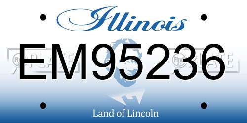 EM95236 Illinois License Plate