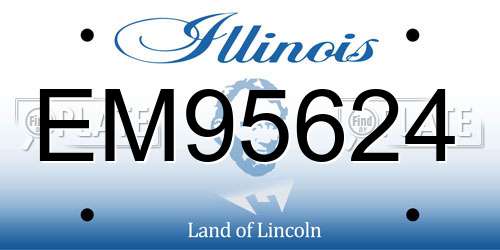 EM95624 Illinois License Plate