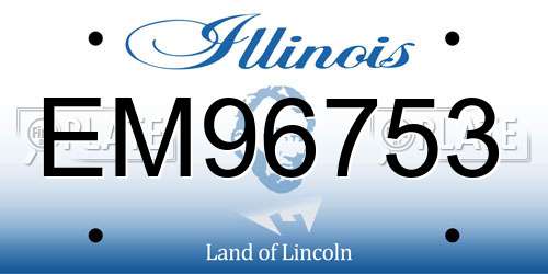 EM96753 Illinois License Plate