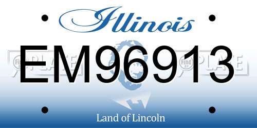 EM96913 Illinois License Plate