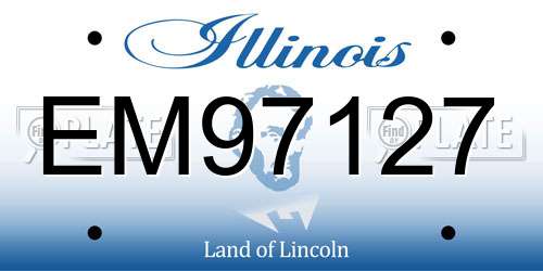 EM97127 Illinois License Plate