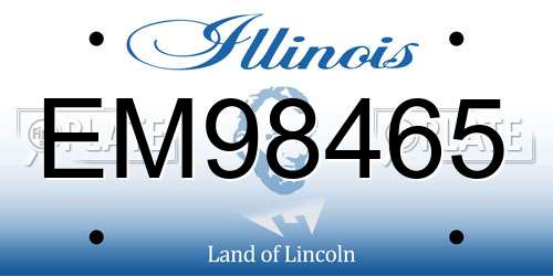 EM98465 Illinois License Plate