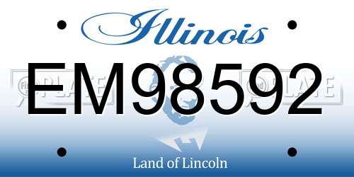 EM98592 Illinois License Plate