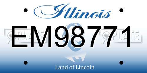 EM98771 Illinois License Plate