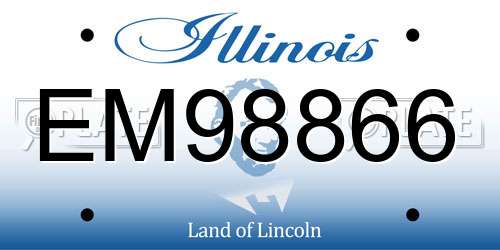 EM98866 Illinois License Plate