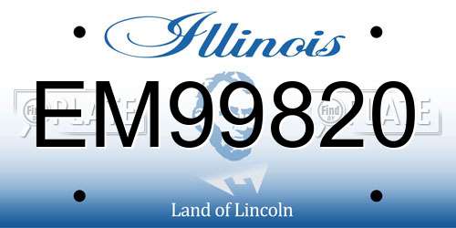 EM99820 Illinois License Plate