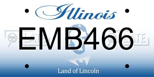 EMB466 Illinois License Plate