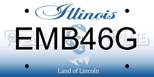 EMB46G Illinois License Plate