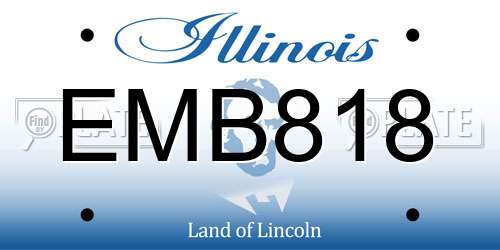 EMB818 Illinois License Plate