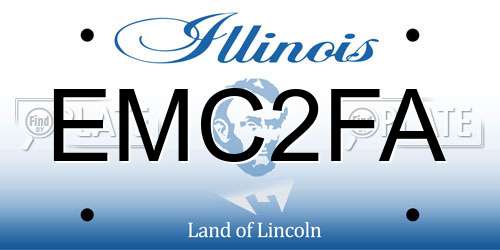 EMC2FA Illinois License Plate