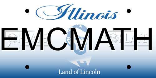 EMCMATH Illinois License Plate