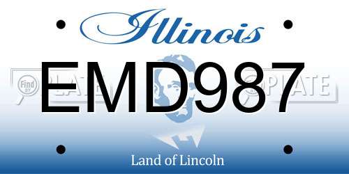 EMD987 Illinois License Plate