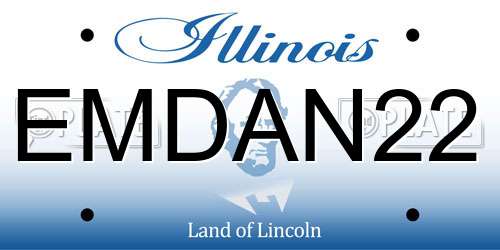 EMDAN22 Illinois License Plate