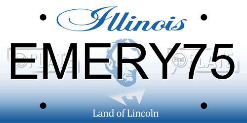 EMERY75 Illinois License Plate
