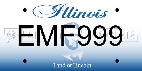 EMF999 Illinois License Plate