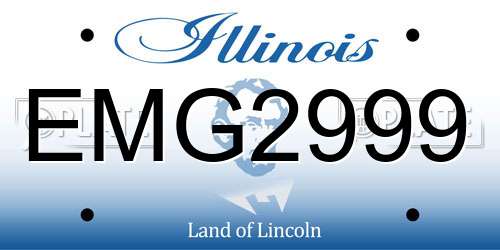 EMG2999 Illinois License Plate