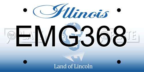 EMG368 Illinois License Plate