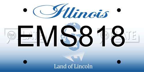 EMS818 Illinois License Plate