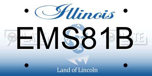 EMS81B Illinois License Plate