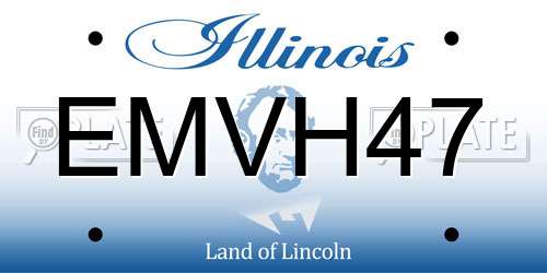 EMVH47 Illinois License Plate